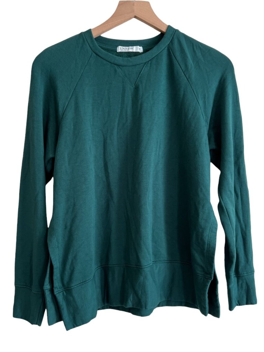 Stateside Green Softest Fleece Raglan Side Slit Sweatshirt